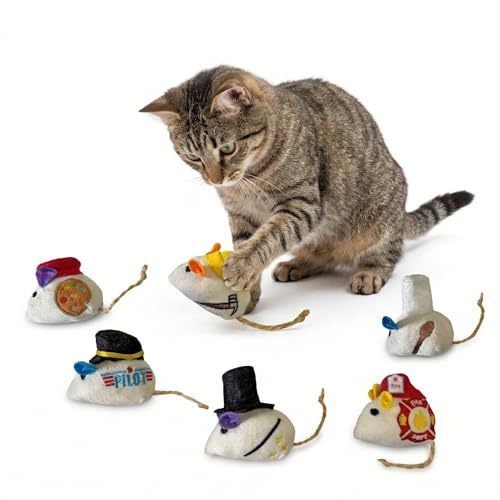 SPOT Mice at Work Cat Toys, Catnip Filled Plush Mice for Indoor Cats, Lightweight Toy Mice with Career Designs, for Single...