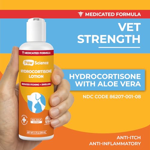 Paw Science Anti-Itch Hydrocortisone Moisturizing Lotion for Dogs & Cats – Hot Spot Treatment, Dog Itching Skin Relief, It...