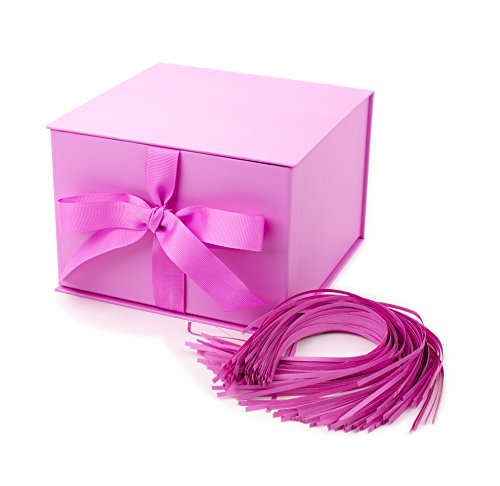 Hallmark Medium Gift Box with Lid and Shredded Paper Fill (Light Pink 7 inch Box) for Anniversaries, Bridal Showers, Bache...