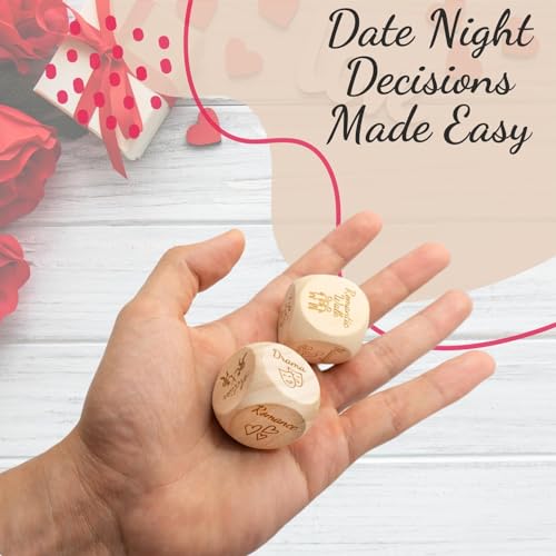 Deluxe Date Night Dice Game – 6 Dice, Decision Coin, Game Board & Carry Bag – Couples Gift for Newlyweds, Anniversary, Wed...