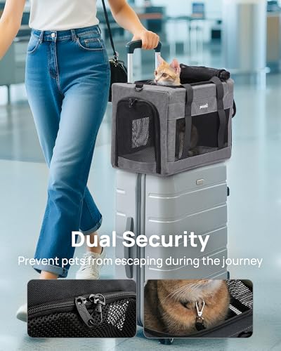 Airline Approved Cat Carrier, Pet Carrier Soft-Sided, Portable Dog Carrier with Stable Structure, TSA Approved Pet Carrier...