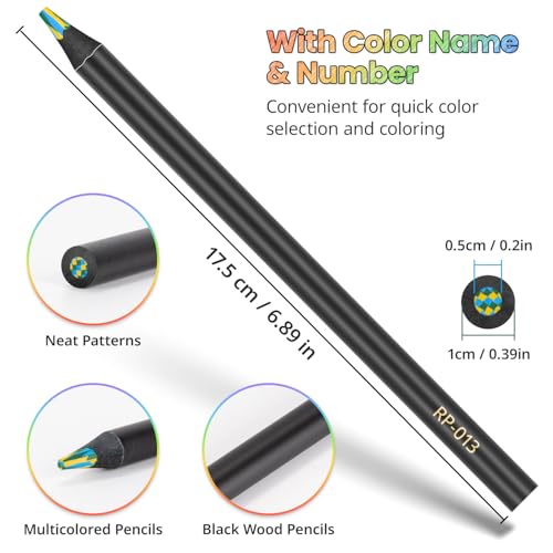 Yangmei Art Supplies 12 Rainbow Colored Pencils, Teen Girl Gifts Trendy Stuff, Arts and Crafts for Kids Ages 8-12, Gifts f...
