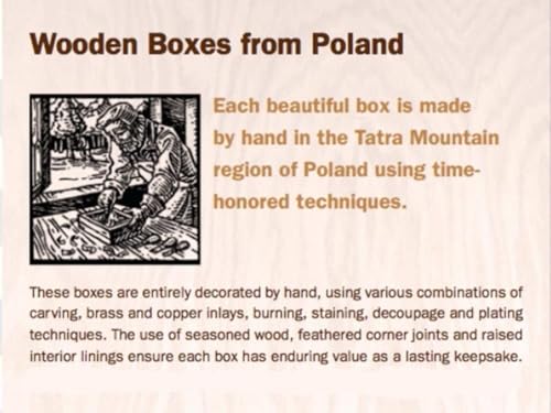 Enchanted World of Boxes Georgia O'Keefe Red Poppy Flower Polish Linden Wood Jewelry Keepsake Box