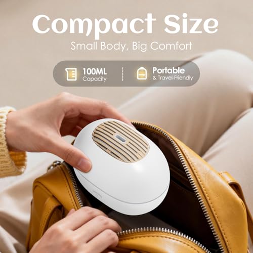 Soulorigin 100ml Mini Essential Oil Diffuser, Portable Aromatherapy Diffuser with Warm Light, One-Button Control, Auto Shu...