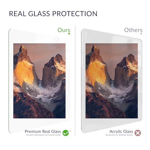 SZYUU 8x10 Picture Frame Set of 2 - Wood Frame with Real Glass, Display 5x7 with Mat or 8x10 without Mat, Photo Frame for ...