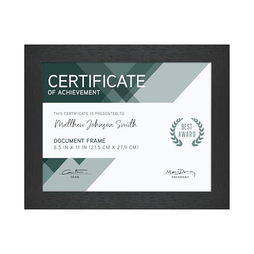 MCS Studio Gallery 8.5x11 Picture Frame Black Woodgrain Engineered Wood, Rectangle Photo Frame for Photos, Posters & Art P...