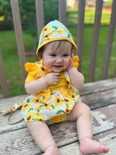 Unutiylo Preemie Newborn Baby Girl Clothes Romper Suspender Dress Summer Outfits Ruffle Short Sleeve Set