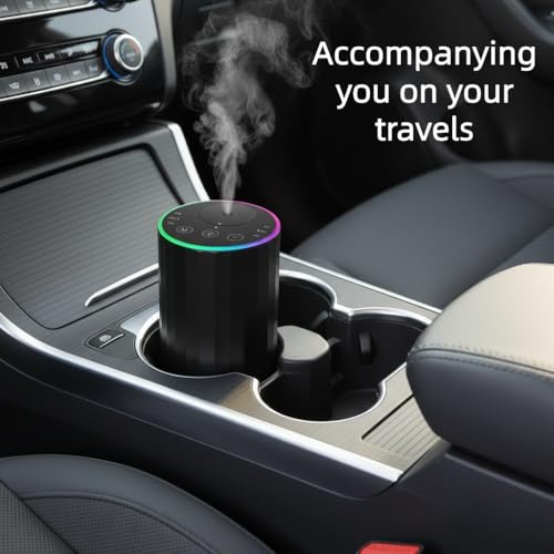 Waterless Essential Oil Diffuser, 7 Colors LED Light, Battery Powered Mini Scent Air Machine, Aromatherapy Mist Diffuser f...