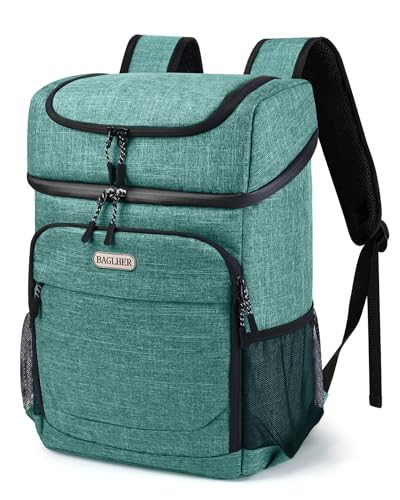 BAGLHER Lightweight Insulated Cooler Backpack - 30 Cans, Leak-Proof for Lunch, Picnic, Hiking, Camping Trips