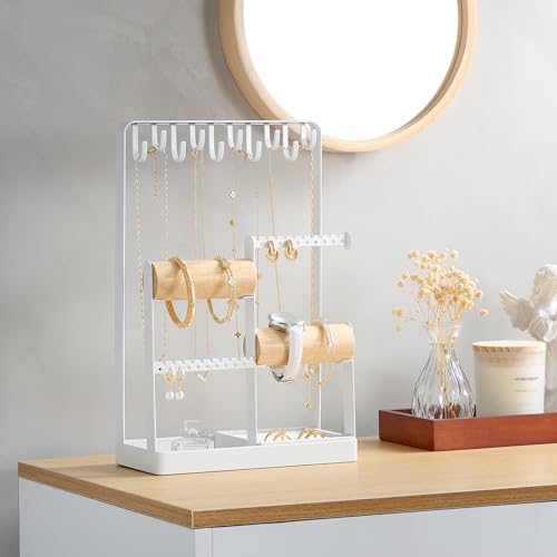 Lolalet Jewelry Holder Organizer, Aesthetic Jewelry Display Stand for Necklaces Bracelets Earrings Rings, Cute Room Décor ...