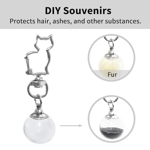 ZPSOX Pet Keychain for Collecting Cat, Dog and Rabbit Hair,2 Pcs Pet Fur keepsake, animal fur memory charm DIY Rabbit Furs...