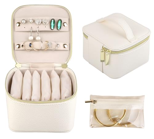 HofferRuffer Jewelry Box Organizer for Women Girls, Travel Jewelry Case with 6 Portable Zipper Bags, Jewelry Storage Ideal...