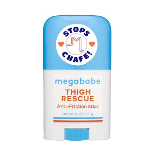 Megababe Thigh Rescue Anti-Chafe Stick Mini | Travel size, great for on-the-go | Prevents skin chafe & irritation | Thigh...