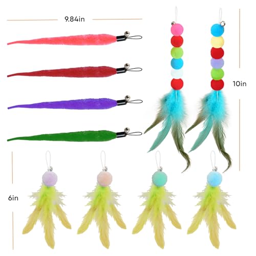 YULOYI Cat Toys for Indoor Cats, 13 Packs Interactive Cat Wand Toy Set with Feather Toys & Teasers, Fun Cat Toys for Exerc...