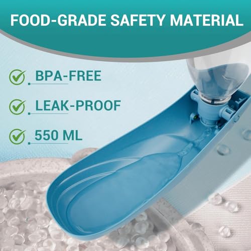 Billionchains Dog Water Bottle, 550ML Large Capacity Leak-Proof Portable Pet Water Dispenser with Carrying Lanyard, Ideal ...