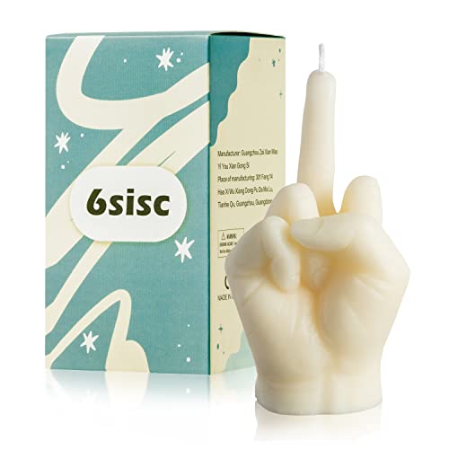 6sisc Middle Finger Scented Candle Danish Pastel Room Decor Aesthetic Pine Fragrance Soy Wax Aromatherapy Hand Gesture Can...