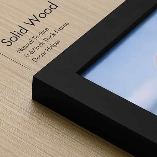 Vittanly 5x7 Picture Frame, Made of Solid Wood and Shatterproof Plexiglass, Wooden Photo Frame for Wall Mounting or Tablet...