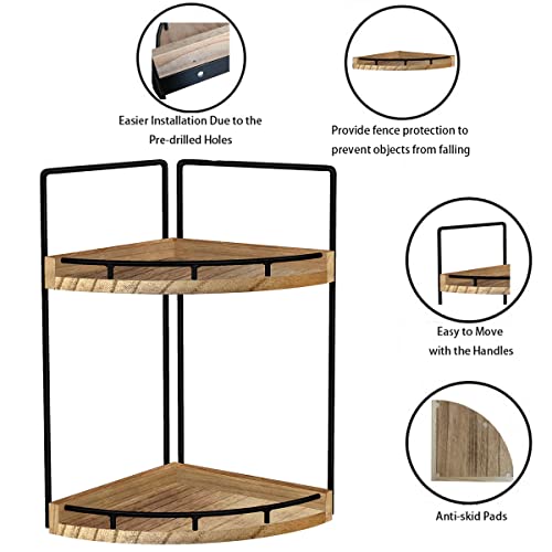 Dorhors 2-Tier Bathroom Counter Organizer,Vanity Counter Corner Shelf, Skincare, Wood Countertop Bathroom Storage and Orga...