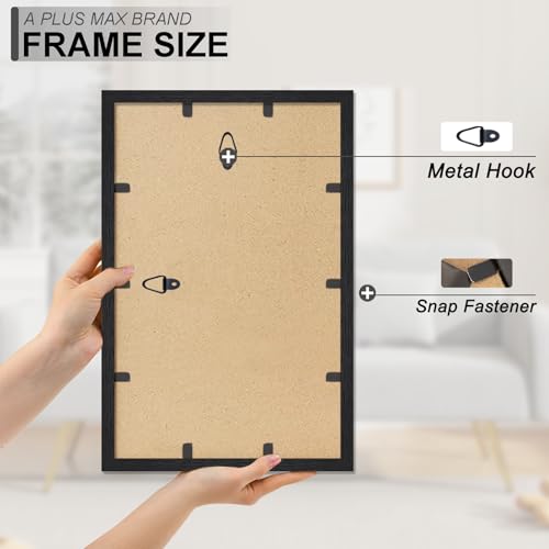 A PLUS MAX 11x17 Picture Frame, Black Engineered Wood Frame for 11 x 17 Inch Picture Poster Photo, Light Weight 11 by 17 F...