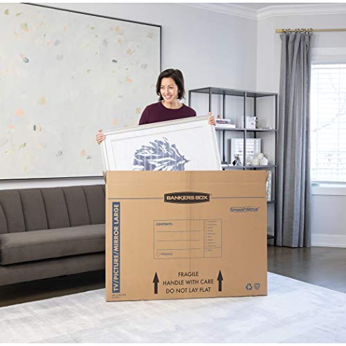 Bankers Box Large, Up to 55" TV/Picture/Mirror, Moving Box 4 Pack, 48-In x 4-In x 33-In (7711301)