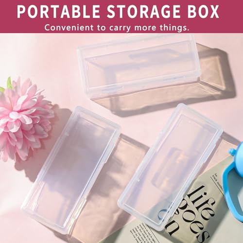 LIGHUFEIC 6Pcs Cotton Swab Holder for Travel,Portable Dental Floss Case Clear Plastic Cotton Pad Holder,Travel Floss Picks...