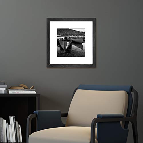 Soonrada 12x12 Picture Frame Matted to Fit Photos 8x8 or 12 x 12 Pictures Without Mat, 12 by 12 Square Solid Wood Black Pi...