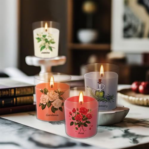 Aromatherapy Candles Set - 24 Pack Scented Candles with 12 Natural Fragrances, Votive Candles in Clear Plastic Jars for Ho...