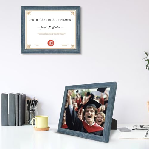 Frametory, 8.5x11 Picture Frame with Glass, Tabletop & Wall Horizontal or Vertical Display, 8 1/2 x 11 Photo Frame for Dip...