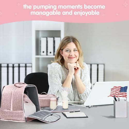 Derbiedersinn Breast Pump Bag, Compatible with Spectra Pumps, Insulated Carrying Case with Cooler for Milk Storage, Trave...