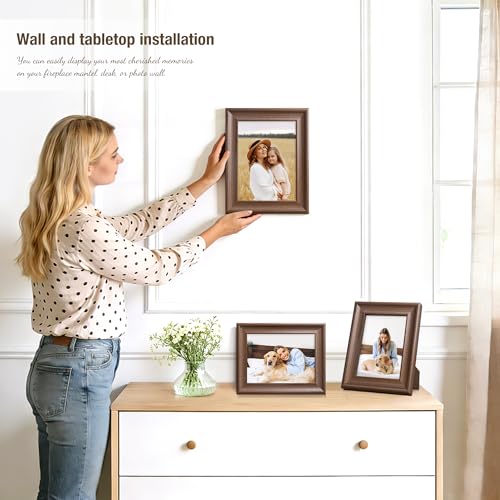 PEALSN 5x7 Picture Frame with Real Glass Front and Black Backboard, Wall Gallery Photo Frames for Wall Mounting or Tableto...