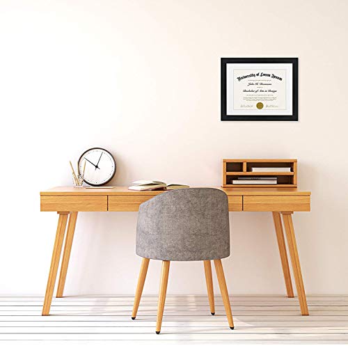 Americanflat 11x14 Diploma Frame with Shatter-Resistant Glass - Use as 8.5x11 Frame with Mat or Display 11x14 Documents Wi...