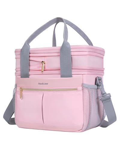 Hedcaw Lunch Box for Women Double Deck Insulated Lunch Bag Women Expandable Leakproof Reusable Lunch Cooler Bag for Work, ...