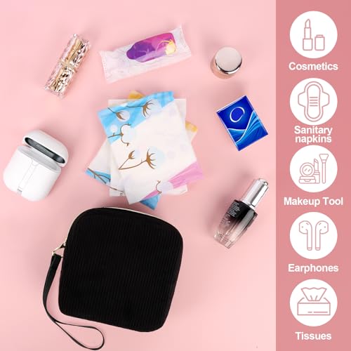 SIDESUGAR Corduroy Period Pouch Small Discreet Period Bag Sanitary Napkin Storage Bag Cute Menstrual Pad Pouch Tampon Bag ...