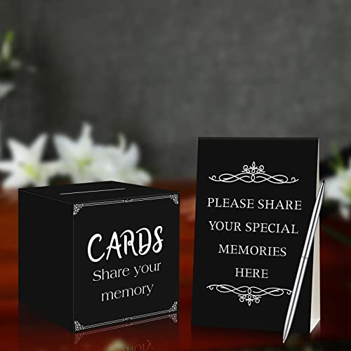 Yinder 54 Pcs Share a Memory Card Box for Celebration of Life Gift Ideas 50 Memorial Cards 2 Memory Signs 1 Silver Signatu...