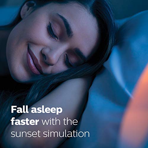 Philips SmartSleep Wake-up Light, Colored Sunrise and Sunset Simulation, 5 Natural Sounds, FM Radio & Reading Lamp, Tap Sn...