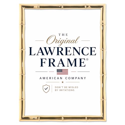 Lawrence Frames 5" W x 7" H Gold Metal Picture Frame with Bamboo Design (712257)