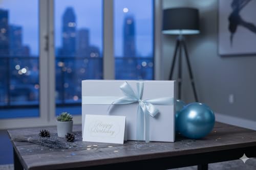 Rinrda Large White Gift Box,13.75"x9"x4.5", Gift Boxes with Magnetic Lids for Presents Closure Gift Packing for Birthday,C...
