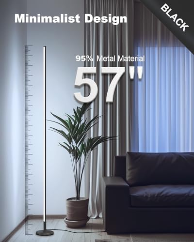 TACAHE Minimalist Corner Floor Lamp - 2700K-6500K Dimmable LED Night Light - Modern Standing Mood Lamp with Remote Control...