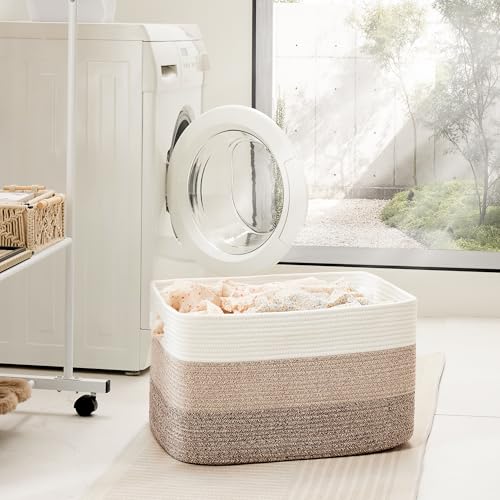 Artfeel Blanket Basket,Rectangle Woven Baskets for Storage,65L Laundry Basket for Decorative Nursery Blanket,Toys,Dirty Cl...