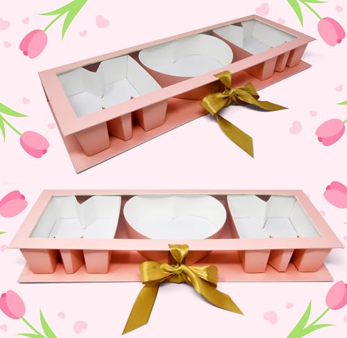 Empty Mom Flower Gift Box Mother's Day Floral Arrangement Letter Shaped Cardboard Fillable Box Chocolate Gifts Packaging f...