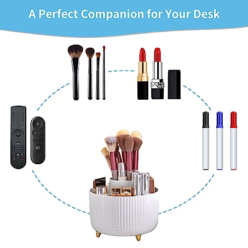 Marbrasse Desk Organizer, 360-Degree Rotating Pen Holder, Desk Organizers and Accessories with 5 Compartments Pencil Holde...