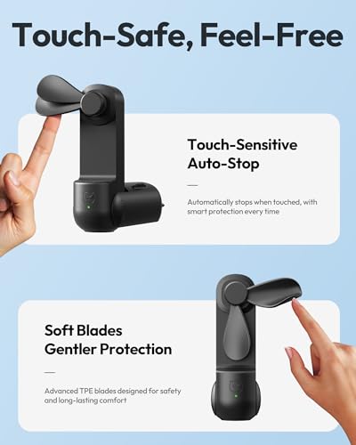 Gaiatop Portable Handheld Fan, 3 in 1 Mini Fan Handheld [17h Max Cooling], Foldable Personal Fans Pocket Design, USB Trave...