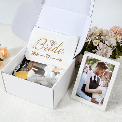 Bride to Be Gift Box - 15 Piece Bridal Shower & Engagement Gift Set for Bride, Wedding Presents for Future Mrs & Wifey, Th...