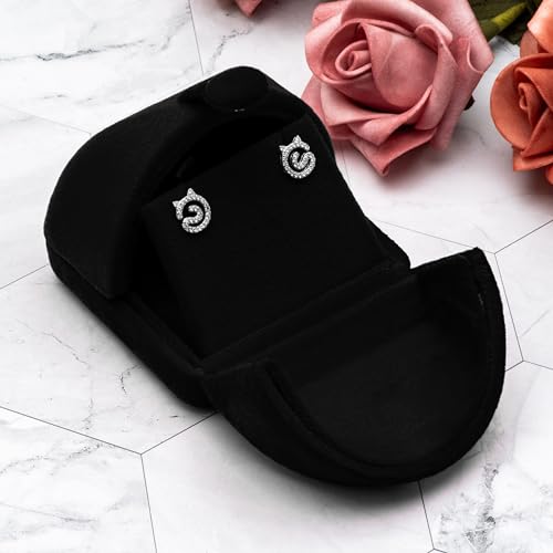 Giftop Velvet Stud Earring Gift Box Jewelry Storage Case Holder for Women Men (Black)