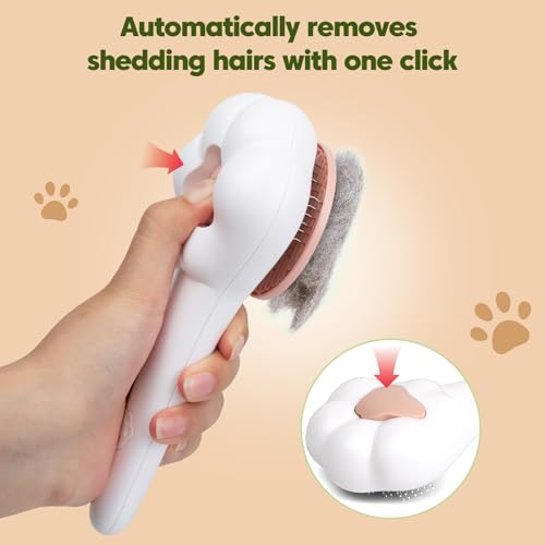 Self-Cleaning Cat Brush for Shedding with Cat Nail Clipper 2-Piece Set for Pets That Shed a Lot or Have Overgrown Nails,In...
