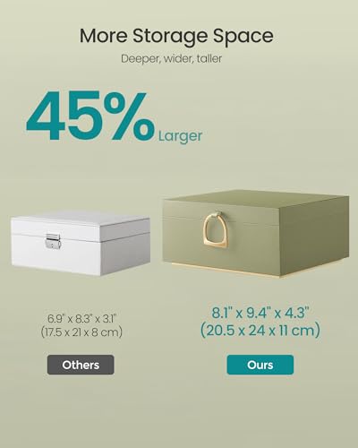 SONGMICS 2-Layer Jewelry Box, Jewelry Organizer with Handle, Removable Jewelry Tray, Jewelry Storage, Floating Effect, 8.1...