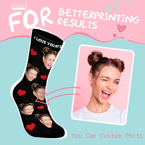 Bemaystar Custom Socks with Photo,Personalized Gifts for Men,Personalized Socks for Him Her