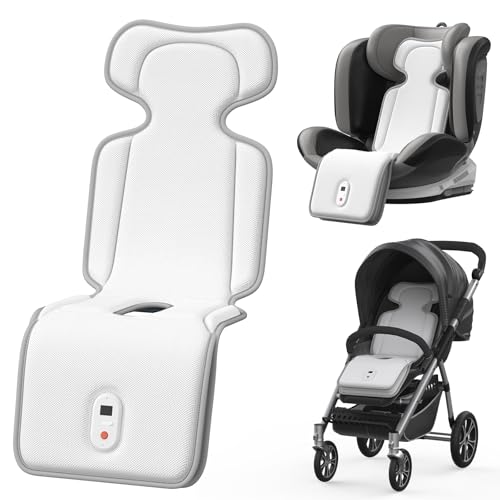 AMACOOL Baby Stroller Cooling Pad, 3D Breathable Carseat Cooling Pad with 2 Built-in Blower, Max 10H Ventilation 3 Speeds ...