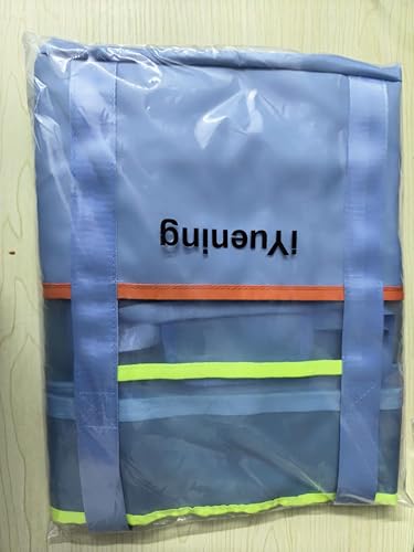 iYuening Tote Bag with Zipper Water Resistant，Work Tote Bag, Extra Large Mesh Beach Bag,Travel Bag for Women Man