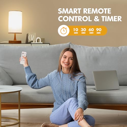 Caromolly Light Therapy Lamp, Sunlight Lamp 10000 Lux with Remote Control, 3 Color Temperature & 4 Brightness Level & Time...
